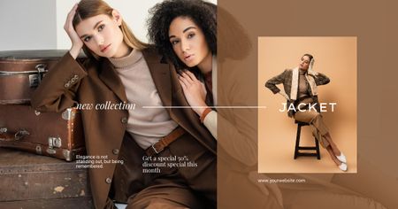 Fashion Ad with Attractive Women Facebook ADデザインテンプレート