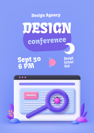 Designvorlage Design Conference Event Announcement für Flyer A4