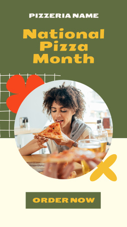 Eat Delicious Pizza in National Pizza Month Instagram Story Design Template