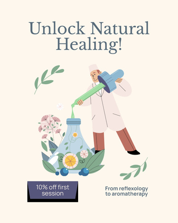 Template di design Cure naturali e aromaterapia a costi ridotti Instagram Post Vertical