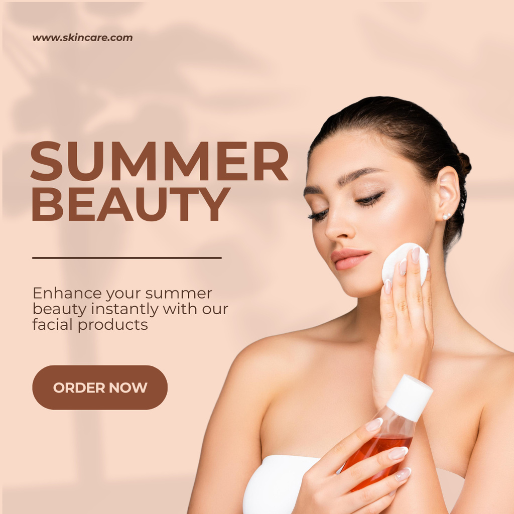 Summer Beauty Product For Face Instagram Πρότυπο σχεδίασης
