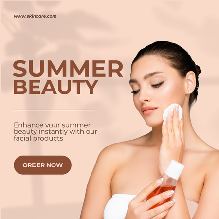 Designvorlage Summer Beauty Product For Face für Instagram