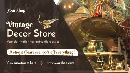 Vintage Decor And Candlesticks At Discounted Rates In Store Full HD video Design Template