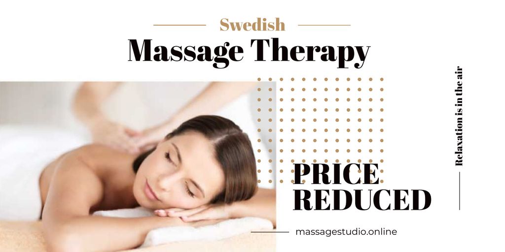 Woman at Swedish Massage Therapy Imageデザインテンプレート