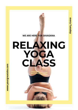 Template di design Woman exercising at Yoga Class Flayer