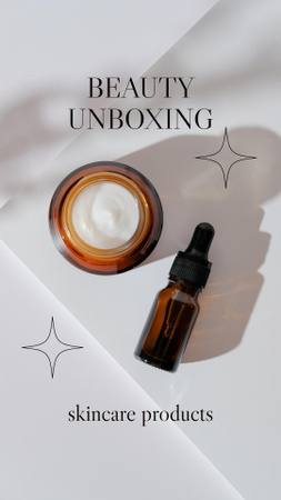 Plantilla de diseño de Anuncio de unboxing de productos de belleza y cuidado de la piel Instagram Story 