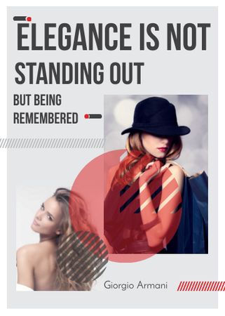Designvorlage Shopping Quote Stylish Woman in Hat für Invitation