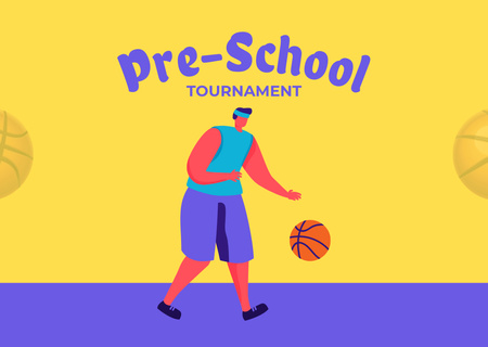Modèle de visuel Annonce de tournoi de basket-ball pour les jeunes - Postcard