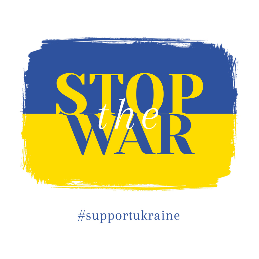 Ukrainian Flag to Stop War Instagram Tasarım Şablonu