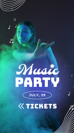 Music and Dance Night Party Announcement TikTok Video Design Template