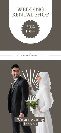 Esküvői bolti ajánlat elegáns muszlim párral Snapchat Geofilter tervezősablon