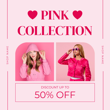 Pink Fashion Collection Collage Instagram Design Template