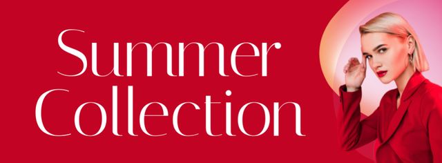 Summer Collection Red Elegant Facebook cover Tasarım Şablonu
