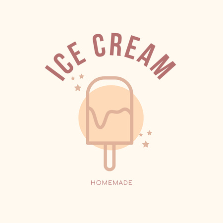 Homemade Ice Cream Advertisement Logo Design Template