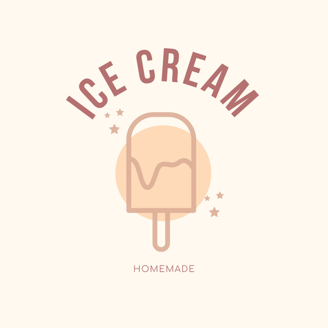 Homemade Ice Cream Advertisement Logo Tasarım Şablonu