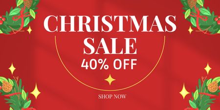 Platilla de diseño Christmas Sale Offer Red Twitter