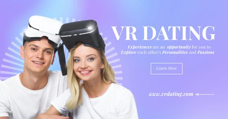 Plantilla de diseño de Virtual Reality Dating Facebook AD 