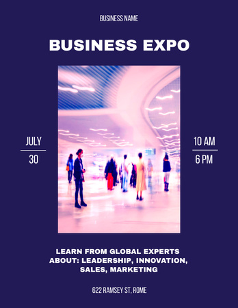 Business Event Announcement Poster 8.5x11inデザインテンプレート