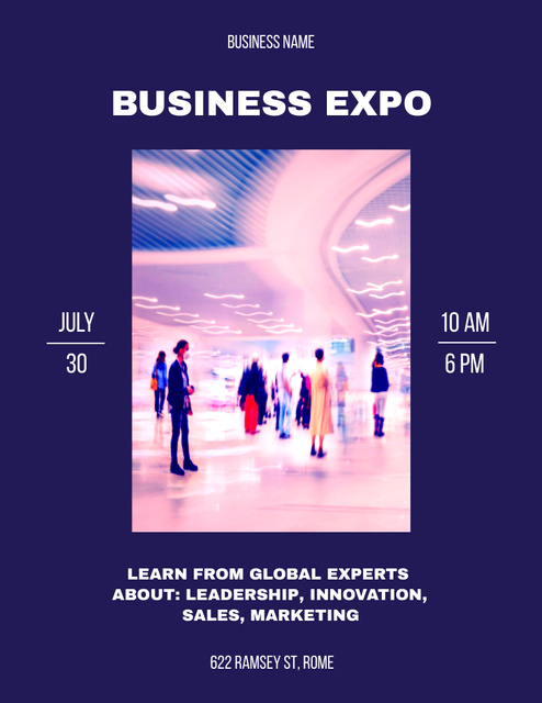 Futuristic Business Event Poster 8.5x11in Design Template