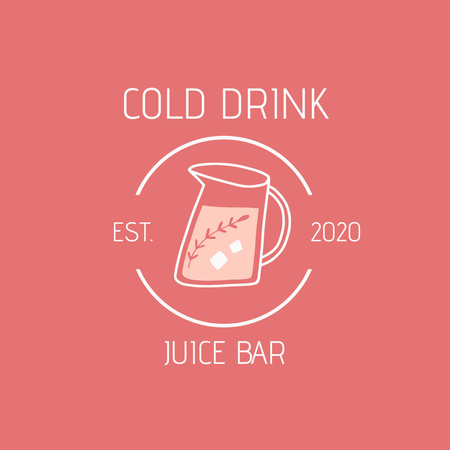 Ontwerpsjabloon van Logo van Juice Bars Offer with Healthy Drink