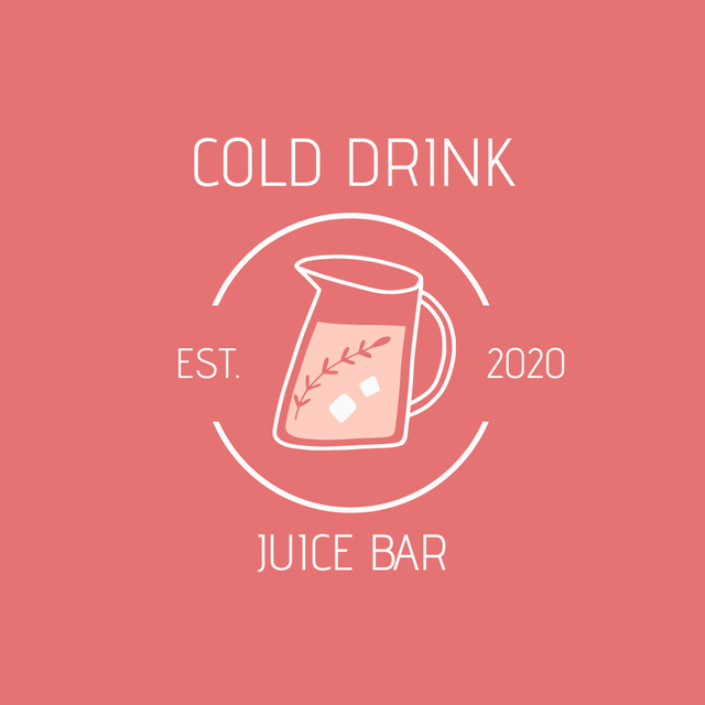 Ontwerpsjabloon van Logo van Juice Bars Offer with Cold Drink