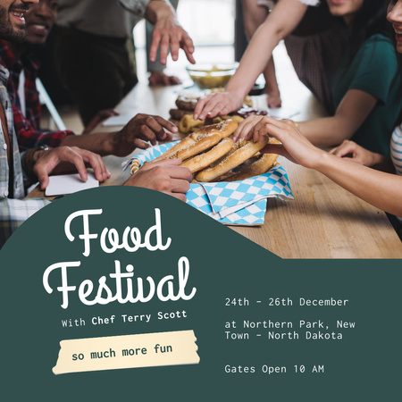 Designvorlage ankündigung food festival für Instagram
