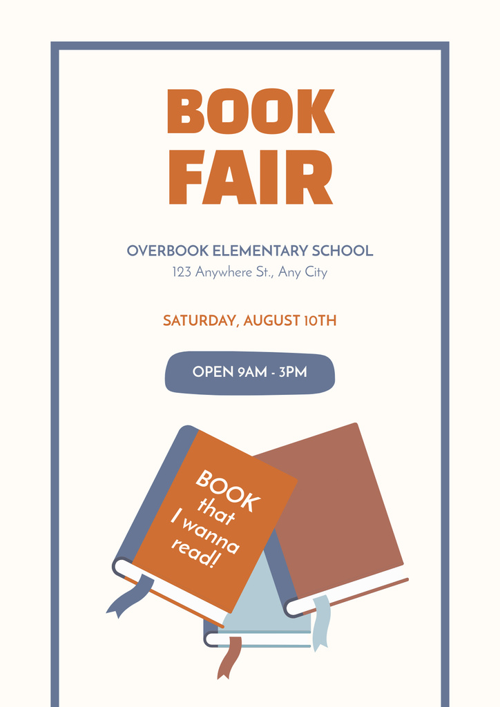 Book Fair Event Ad Poster Modelo de Design
