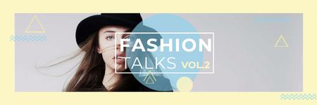 Designvorlage Fashion talks Announcement with stylish girl für Email header