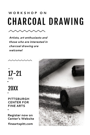 Drawing Workshop Announcement Horse Image Invitation 6x9inデザインテンプレート