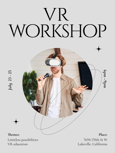 Virtual Reality Workshop Announcement Poster US Design Template