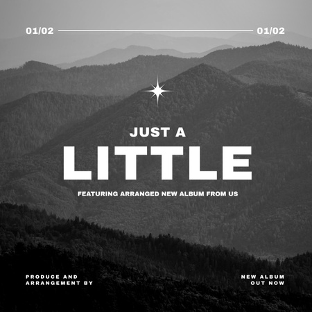чорно-білі гори краєвид Album Cover – шаблон для дизайну