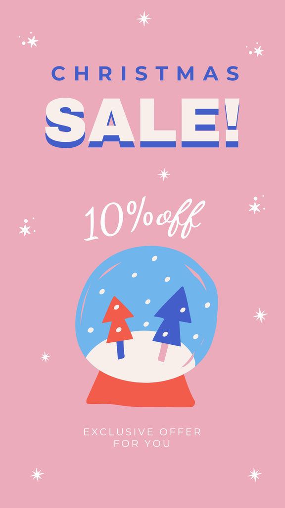 Christmas Holiday Sale Announcement in Pink Instagram Story Design Template