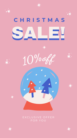 Christmas Holiday Sale Announcement in Pink Instagram Story – шаблон для дизайна
