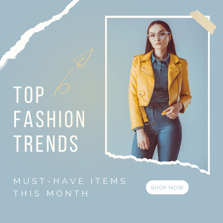 Women's fashion trends blue Instagram Design Template