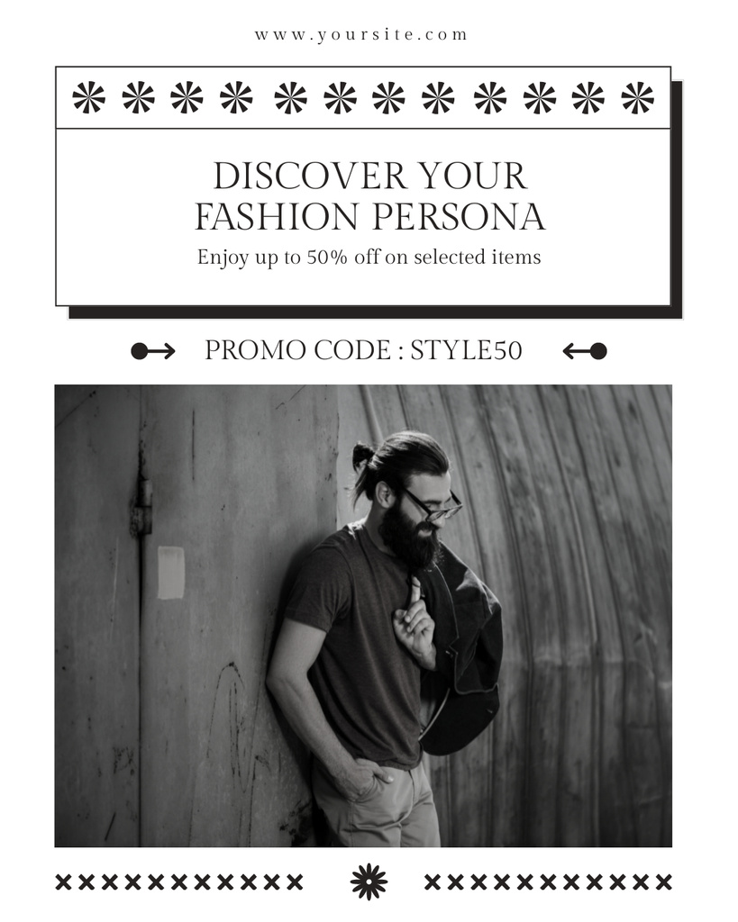 Designvorlage Young Man in Stylish Casual Clothes für Instagram Post Vertical