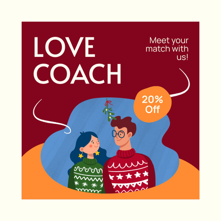 Template di design Trova chiarezza e gioia con Love Coaching Animated Post