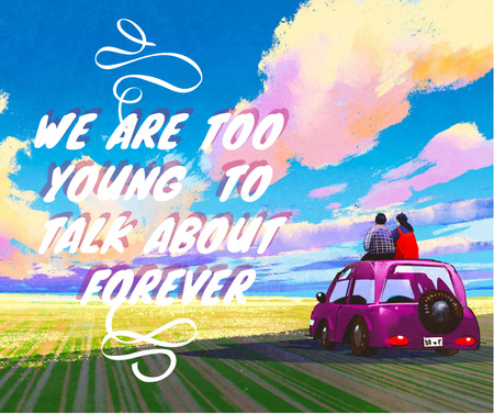 Youth Quote People on Car admiring view Facebook Modelo de Design