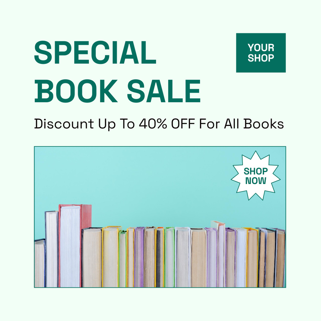 Spectacular Book Sale Ad Instagram tervezősablon