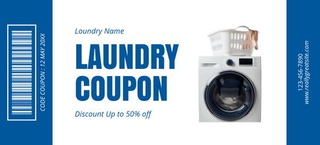 Offer Discounts on Laundry Service Coupon 3.75x8.25in Πρότυπο σχεδίασης