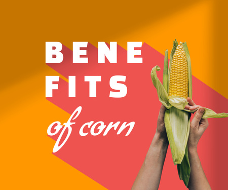 Platilla de diseño Fresh Corn in Hands Large Rectangle