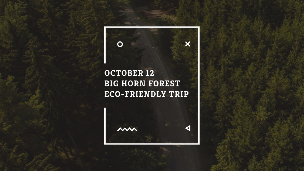 Eco Event Announcement with Forest Road FB event cover – шаблон для дизайна