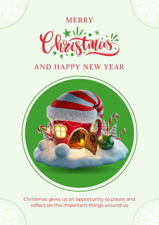 Christmas and New Year Illustrated Poster Design Template