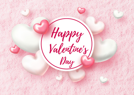 Happy Valentine's Day Congratulations With Hearts Postcard 5x7in tervezősablon