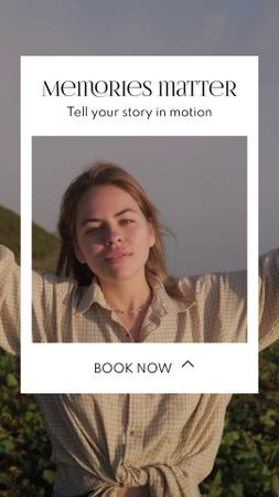 Template di design Raccontare la storia personale in fotografia con la prenotazione Instagram Video Story
