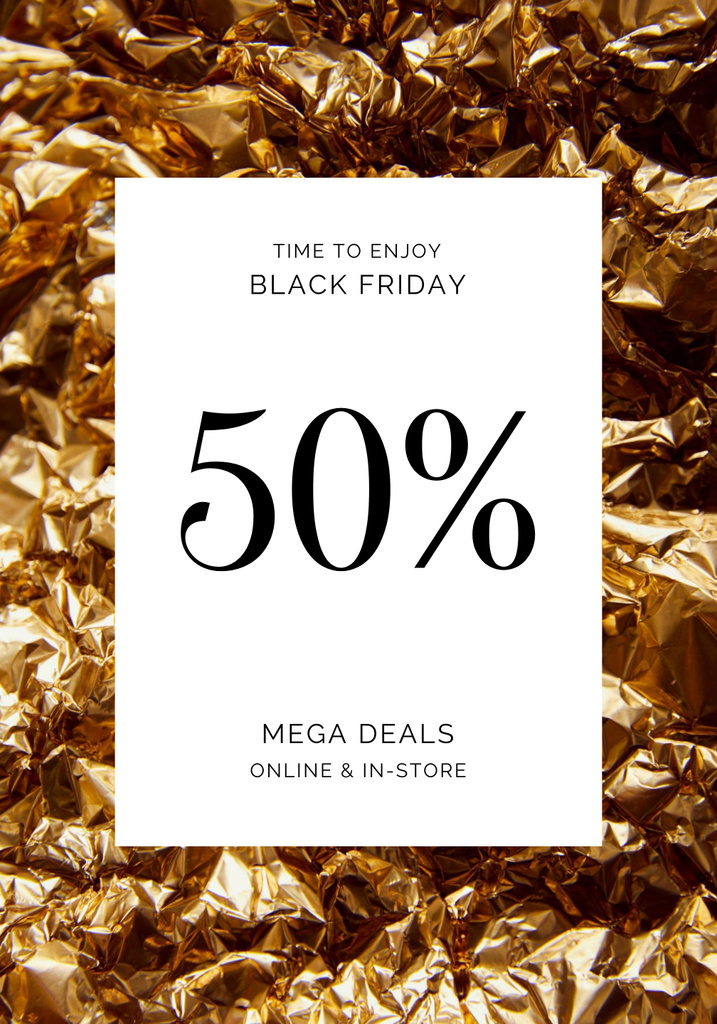 Template di design Black Friday deal on golden foil Poster 28x40in