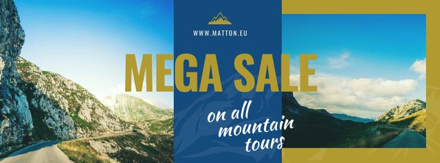 Mountain Trip Sale with Scenic Mountain Road Facebook cover – шаблон для дизайну