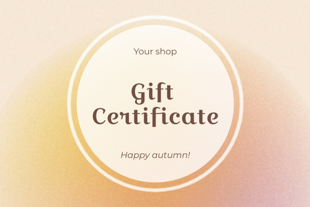 Ontwerpsjabloon van Gift Certificate van Autumn Sale Announcement