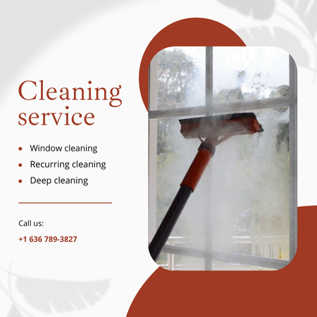 Several Cleaning Services Offer With Window Steaming Animated Post Design Template