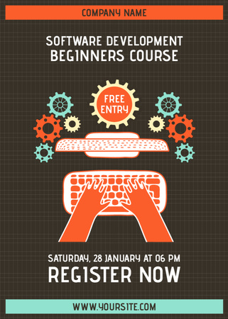 Course for Beginners about Software Development Invitation Design Template