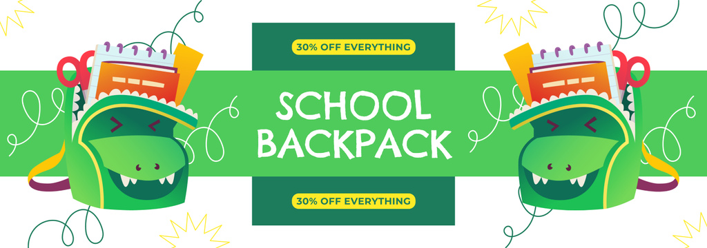 Cute Green Dinosaur School Backpack Sale Tumblr Design Template